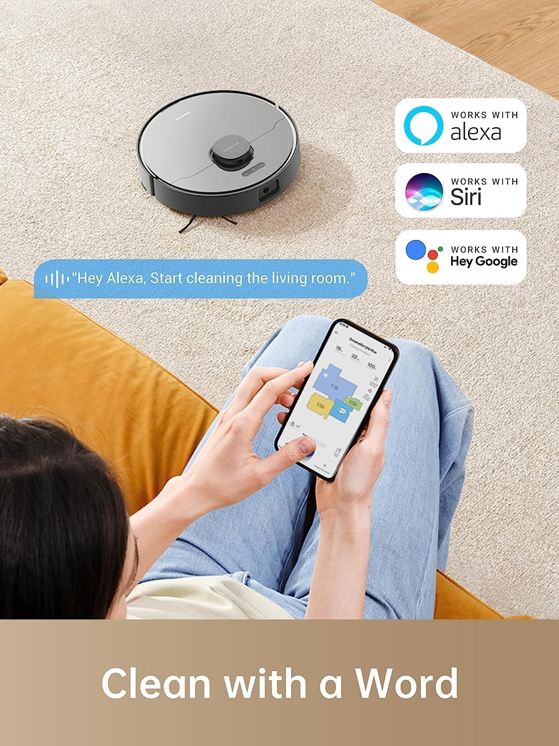 dreame D10s Plus Robot Vacuum and Mop Combo, Self-Emptying for up to 65 Days, 5,000Pa Suction Power, Advanced AI and LiDAR Navigation, 280-min Runtime, Compatible with Alexa, Ideal for Pet Hair, Black - Image 4
