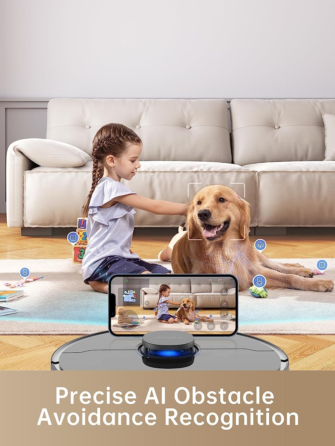 dreame D10s Plus Robot Vacuum and Mop Combo, Self-Emptying for up to 65 Days, 5,000Pa Suction Power, Advanced AI and LiDAR Navigation, 280-min Runtime, Compatible with Alexa, Ideal for Pet Hair, Black - Image 5