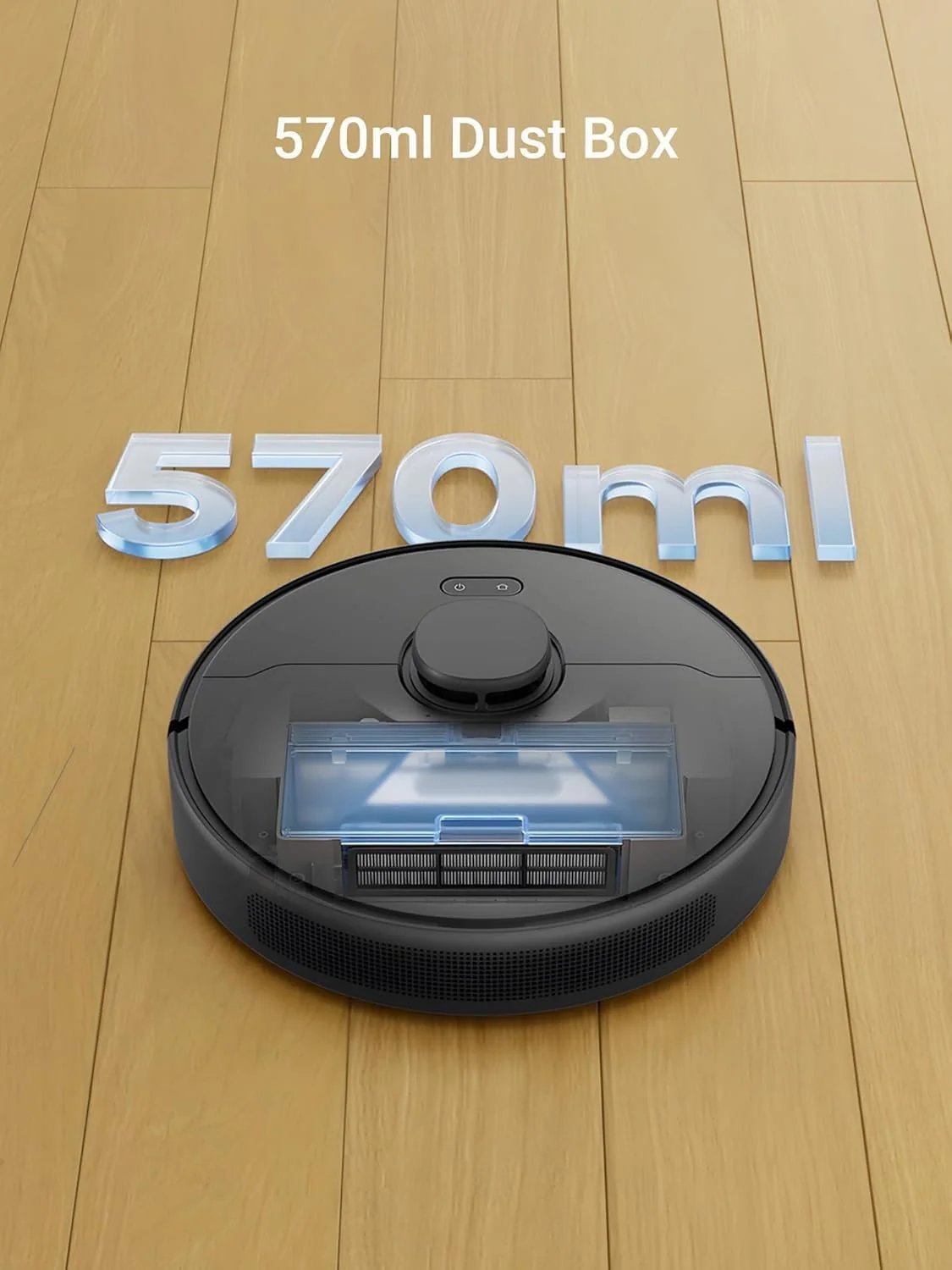 DREAME D9 Max Gen2 Robot Vacuum Cleaner, 6000Pa Vacuum Robot with Mop Function, Movable Brush, Multi-Floor Maps, Ideal for Carpets, Hard Floors and Pet Hair, Black, 285 Minutes - Image 5