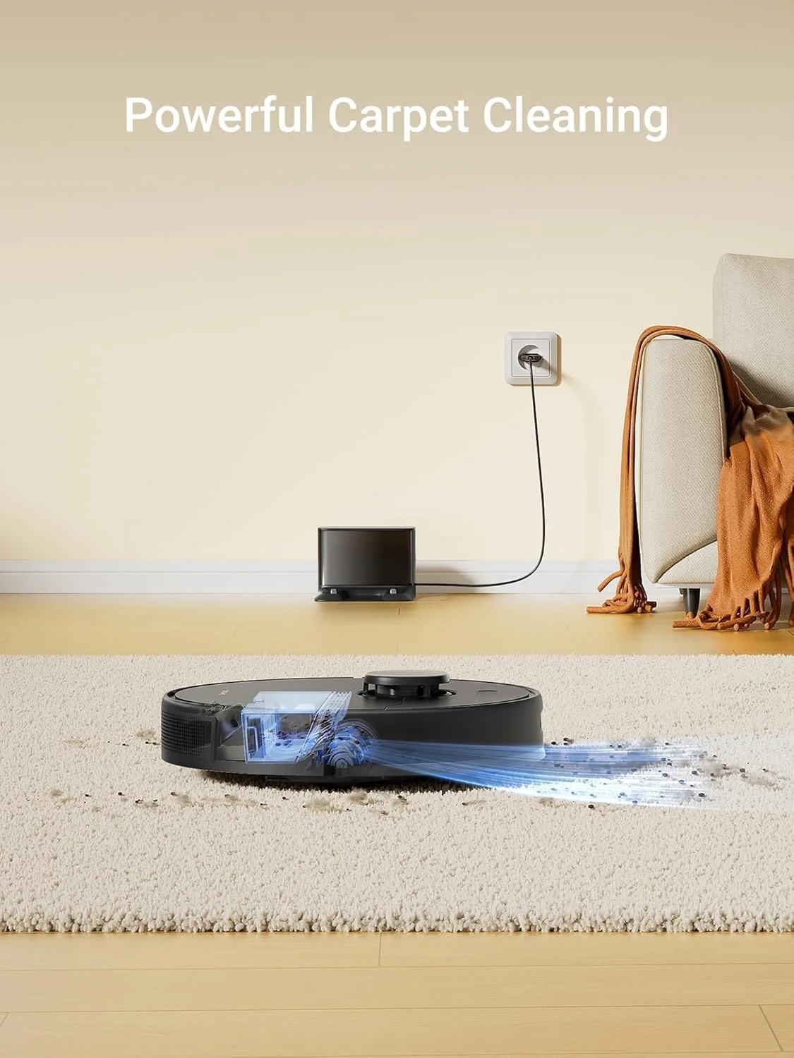 DREAME D9 Max Gen2 Robot Vacuum Cleaner, 6000Pa Vacuum Robot with Mop Function, Movable Brush, Multi-Floor Maps, Ideal for Carpets, Hard Floors and Pet Hair, Black, 285 Minutes - Image 6