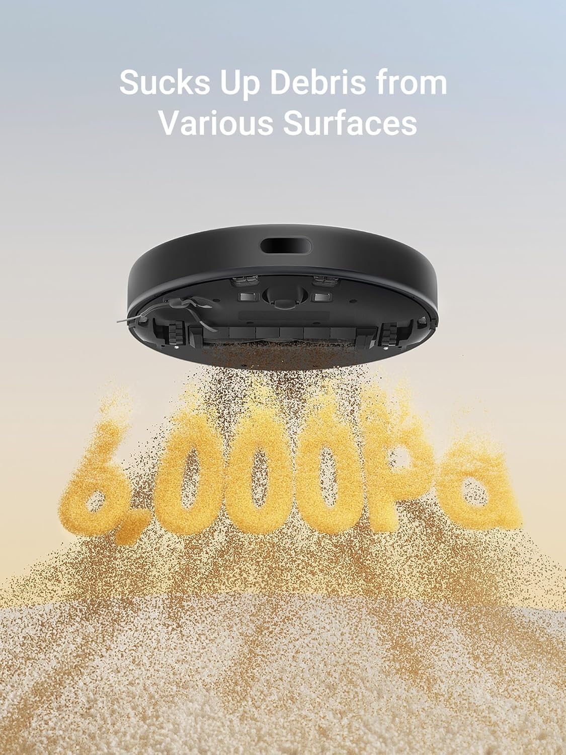 DREAME D9 Max Gen2 Robot Vacuum Cleaner, 6000Pa Vacuum Robot with Mop Function, Movable Brush, Multi-Floor Maps, Ideal for Carpets, Hard Floors and Pet Hair, Black, 285 Minutes - Image 7