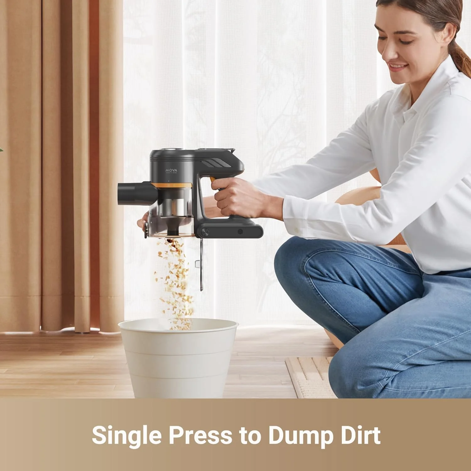 DREAME J20 Cordless Stick Vacuum Cleaner, 17K Pa Powerful Suction, 6x2200 mAh Battery, 50 Minutes Running Time, Folding Tube for Corner Cleaning, 0.5 Litre - Image 2