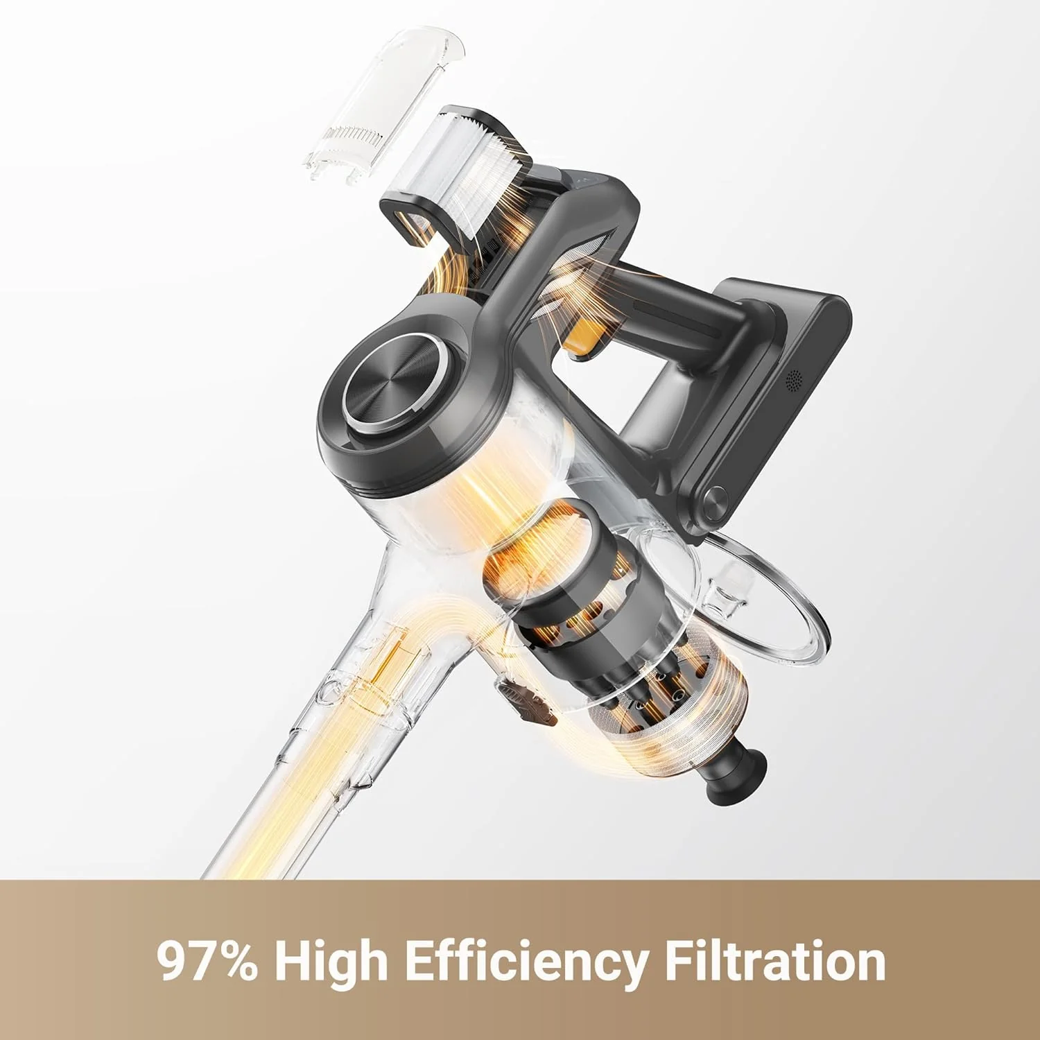 DREAME J20 Cordless Stick Vacuum Cleaner, 17K Pa Powerful Suction, 6x2200 mAh Battery, 50 Minutes Running Time, Folding Tube for Corner Cleaning, 0.5 Litre - Image 4