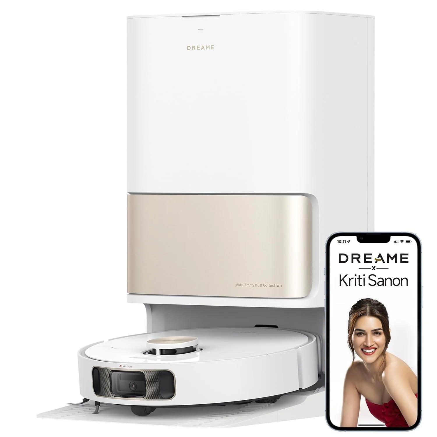DREAME L10S Pro Ultra Robotic Vacuum Cleaner, Heat Robot with Mop, Mop Extend, 7000Pa Suction, Auto Care and Maintenance, 58 Hot Water Self-Cleaning, Obstacle Avoidance, White, 220 Minutes