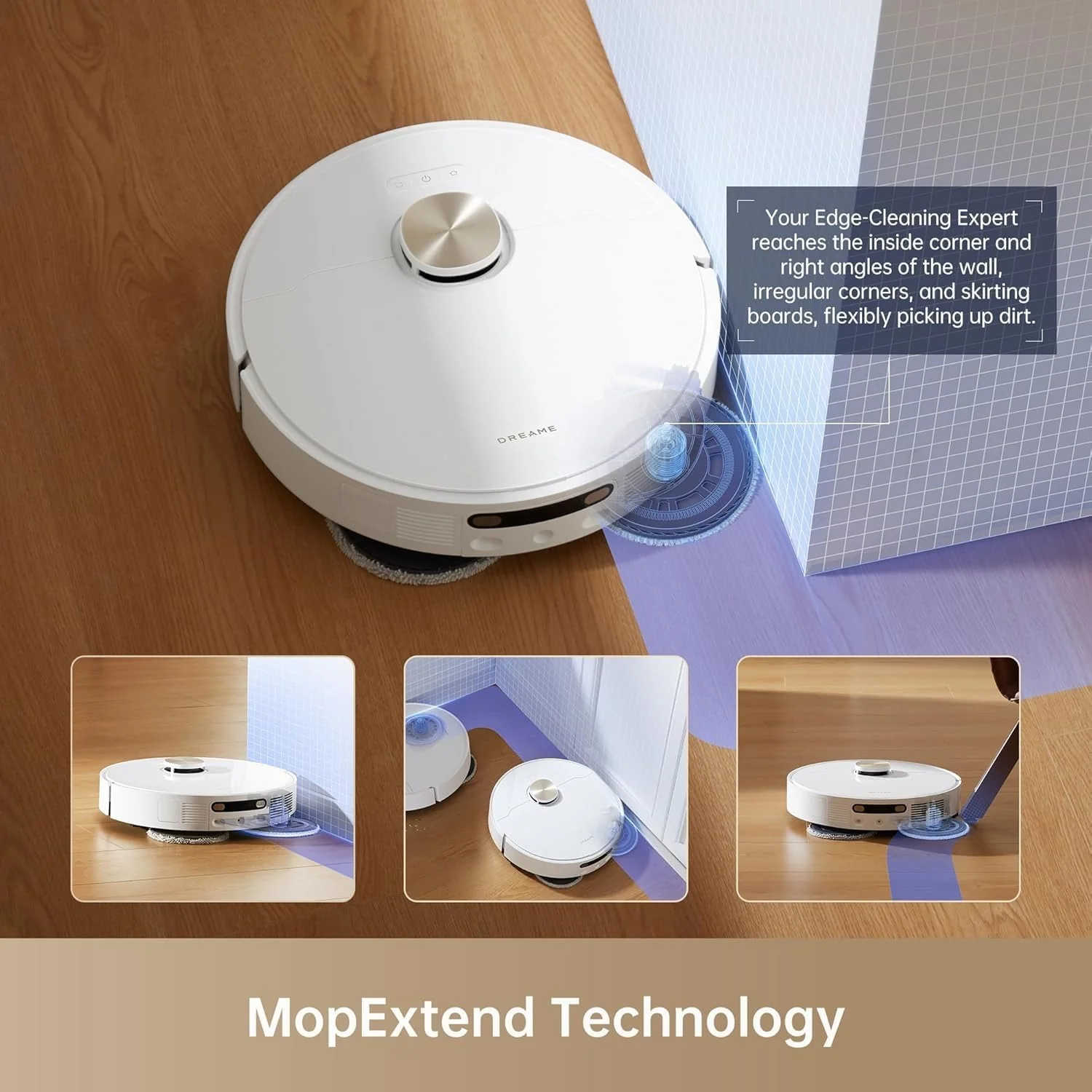 DREAME L10S Pro Ultra Robotic Vacuum Cleaner, Heat Robot with Mop, Mop Extend, 7000Pa Suction, Auto Care and Maintenance, 58 Hot Water Self-Cleaning, Obstacle Avoidance, White, 220 Minutes - Image 8