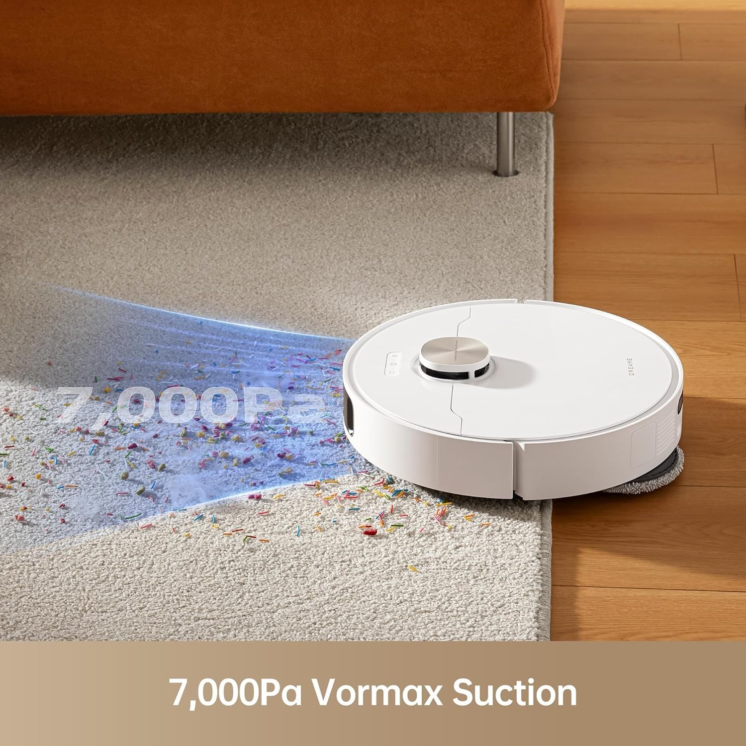 DREAME L10S Pro Ultra Robotic Vacuum Cleaner, Heat Robot with Mop, Mop Extend, 7000Pa Suction, Auto Care and Maintenance, 58 Hot Water Self-Cleaning, Obstacle Avoidance, White, 220 Minutes - Image 9