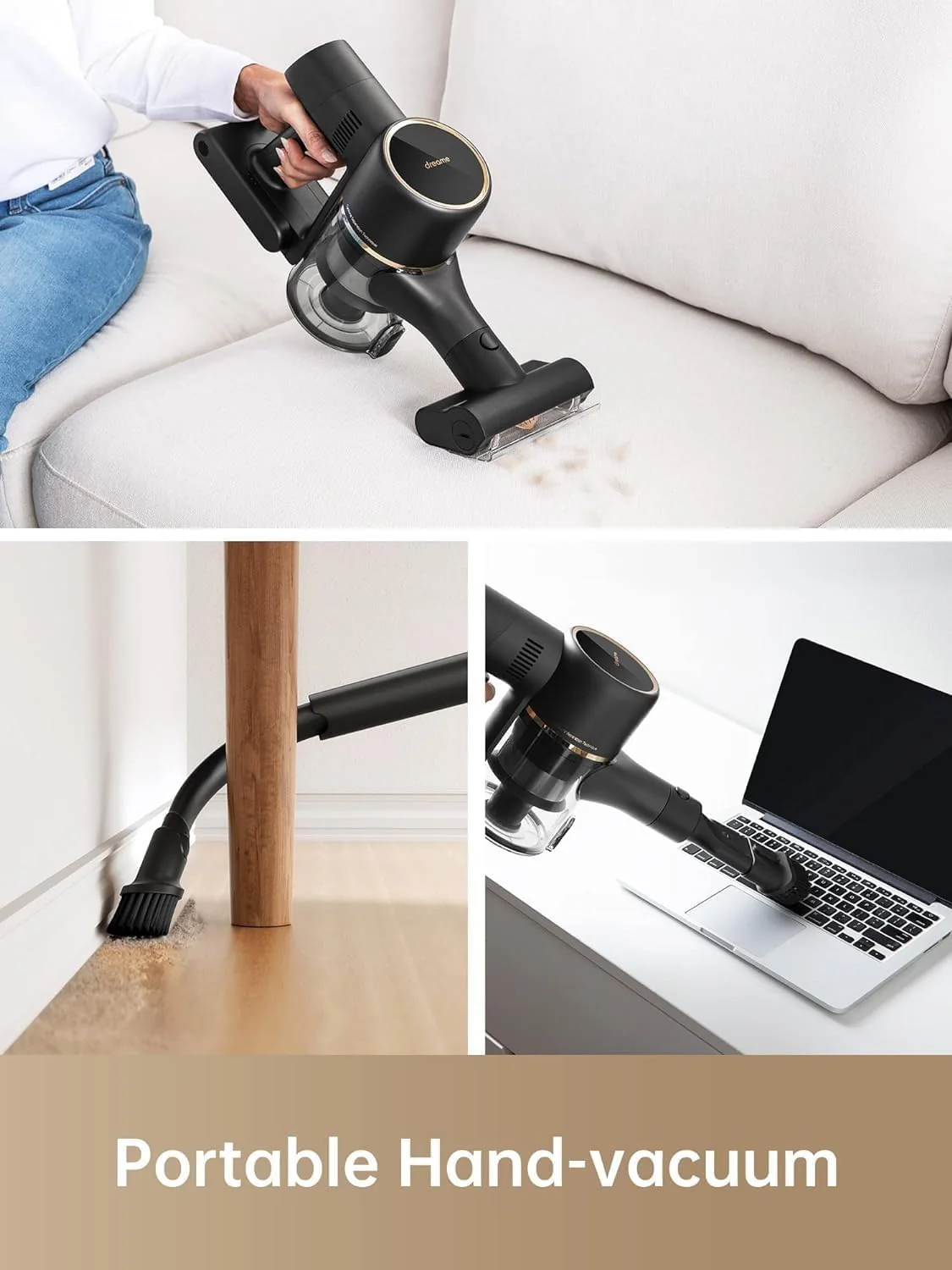 DREAME R10 Pro Cordless Stick Vacuum Cleaner, 65 Mins Long Runtime Stick Vacuum, Lightweight and Anti-Tangle, 150 AW Robust Suction Handheld Vacuum for Hard Floor, Pet Hair and Carpet - Image 3
