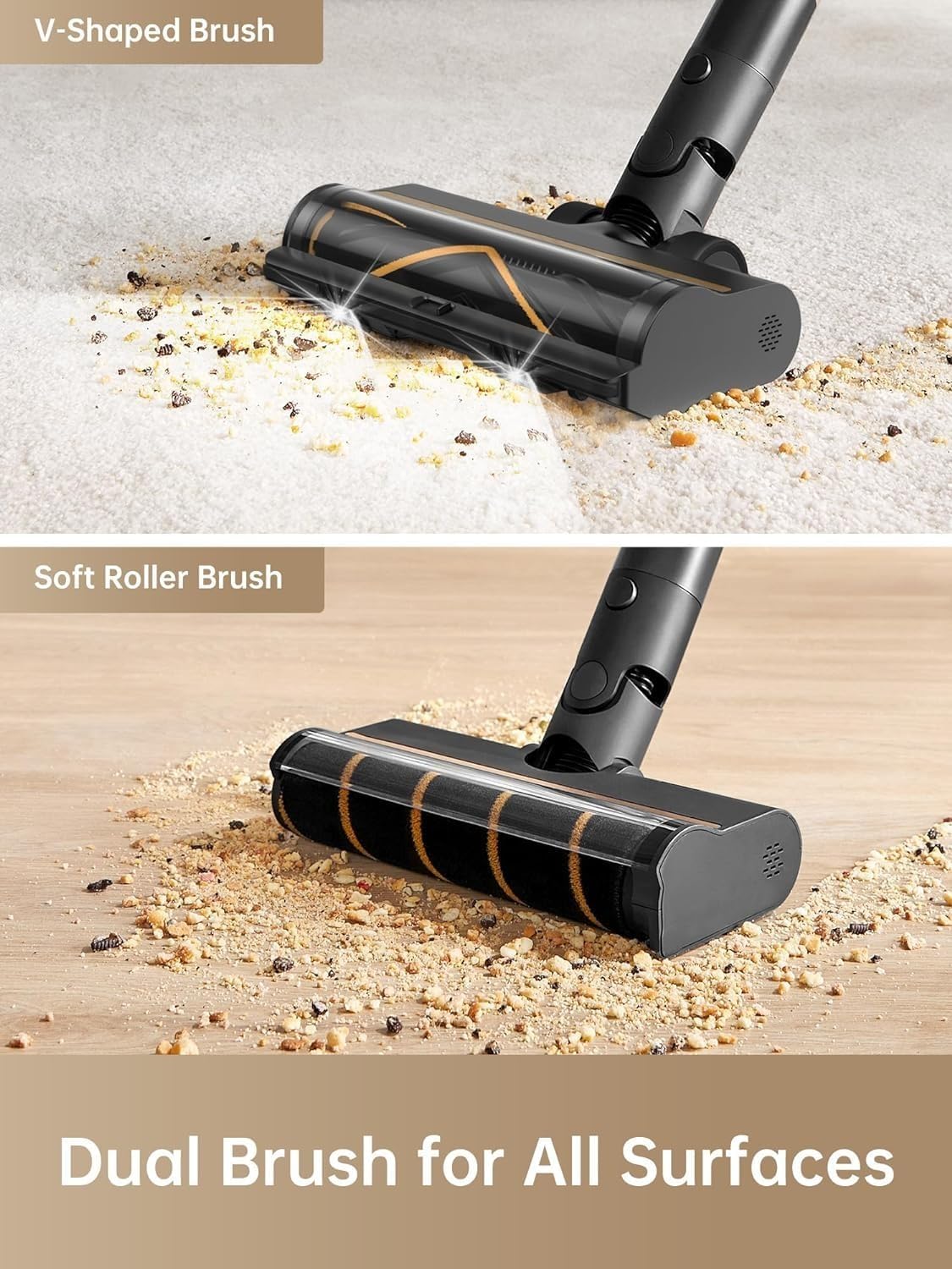 DREAME R10 Pro Cordless Stick Vacuum Cleaner, 65 Mins Long Runtime Stick Vacuum, Lightweight and Anti-Tangle, 150 AW Robust Suction Handheld Vacuum for Hard Floor, Pet Hair and Carpet - Image 6