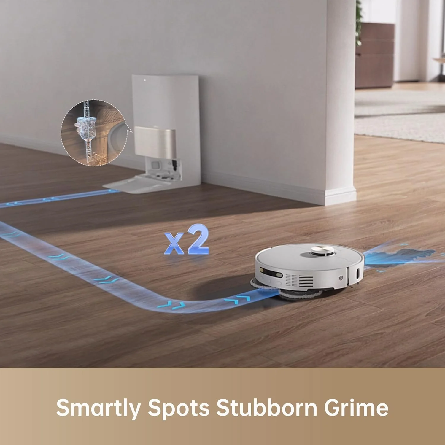 DREAME X40 Ultra Robotic Vacuum with Removable & Liftable Mop, 12,000Pa Suction, Side Brush Extensive Cleaning, 158°F Mop & Washboard Self Cleaning, Auto-Empty, Auto Refill, liftable Brushes - Image 3