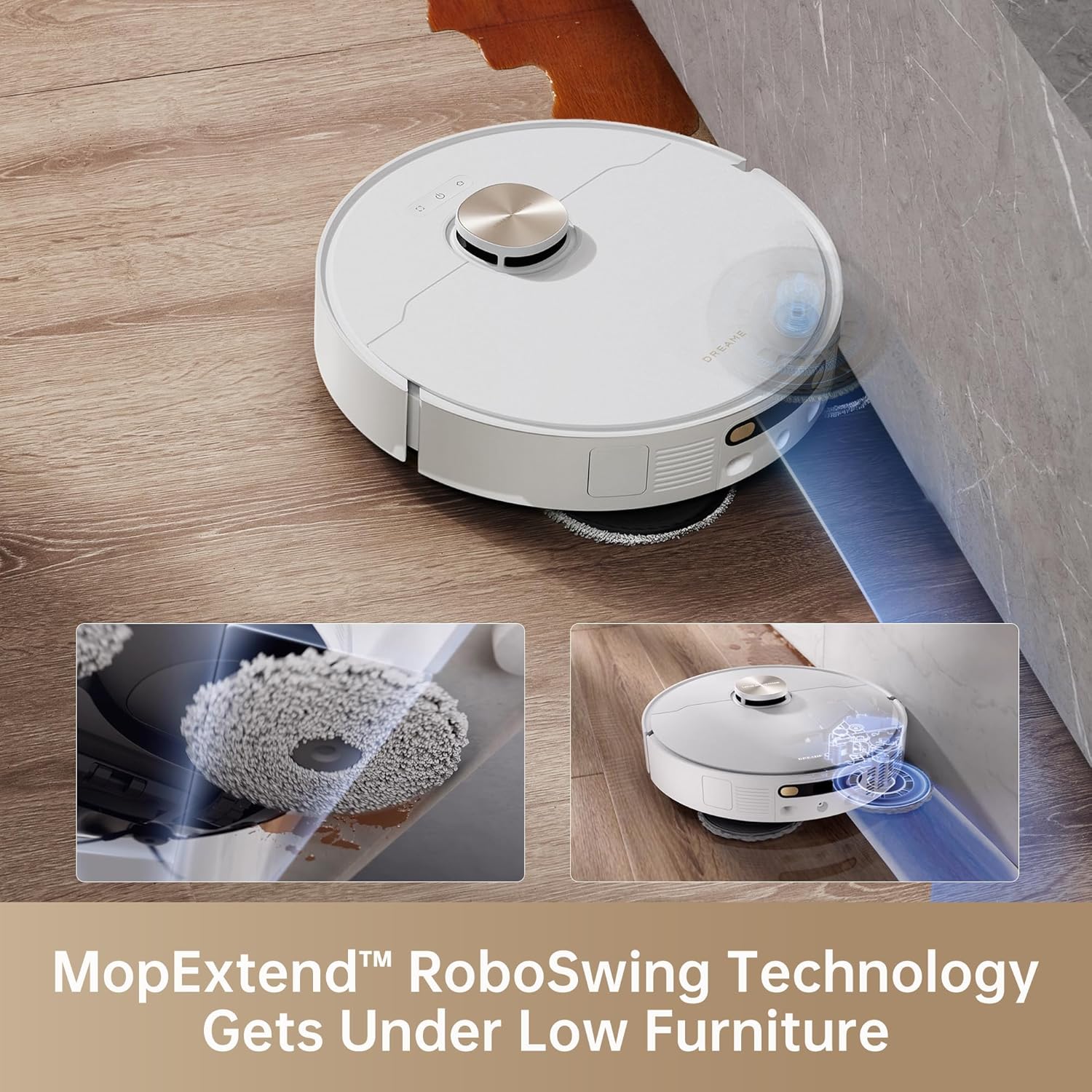 DREAME X40 Ultra Robotic Vacuum with Removable & Liftable Mop, 12,000Pa Suction, Side Brush Extensive Cleaning, 158°F Mop & Washboard Self Cleaning, Auto-Empty, Auto Refill, liftable Brushes - Image 7