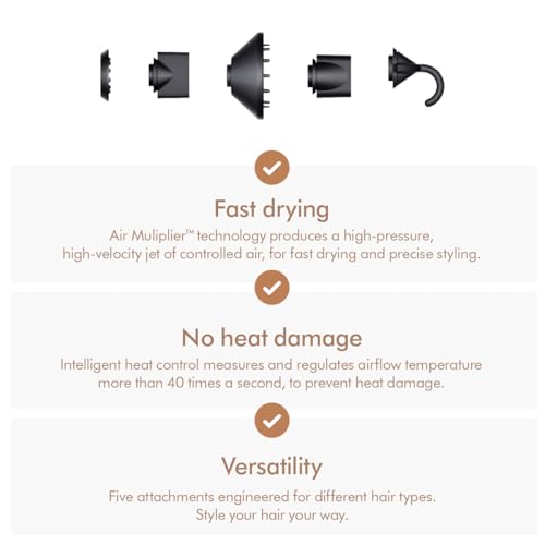 Dyson Supersonic™ Hair Dryer | Fast Drying | No Heat Damage | 5 attachments | 7 styling, 3 Speed & 3 Heat Settings | Travel Friendly | Unisex Usage | Intelligent Heat Control (BRAND NEW/SEALED) - Image 3