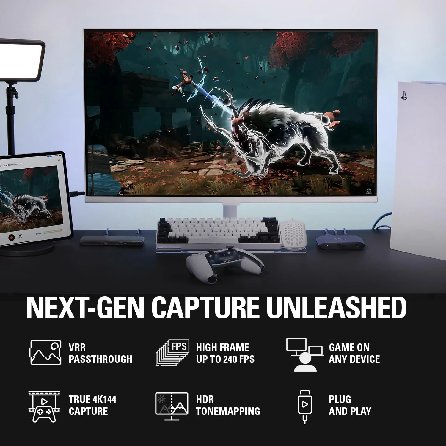 Elgato 4K X – Capture Up to 4K144 with Ultra-Low Latency on PS5/Pro, Xbox Series X/S, Nintendo Switch, OBS and More, HDMI 2.1, VRR, HDR10, USB 3.2 Gen 2, for Streaming & Recording, PC/Mac/iPad - Image 2