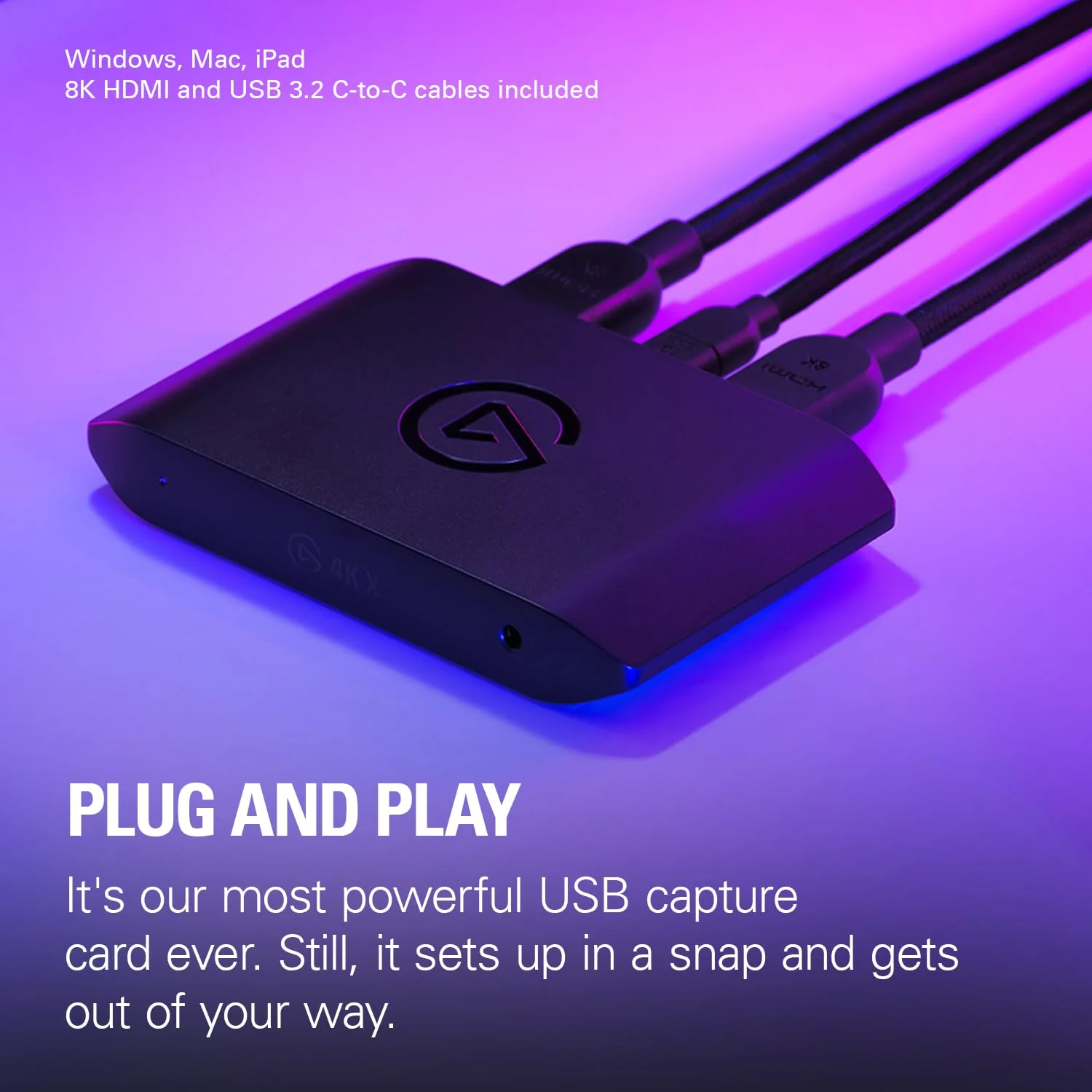 Elgato 4K X – Capture Up to 4K144 with Ultra-Low Latency on PS5/Pro, Xbox Series X/S, Nintendo Switch, OBS and More, HDMI 2.1, VRR, HDR10, USB 3.2 Gen 2, for Streaming & Recording, PC/Mac/iPad - Image 6