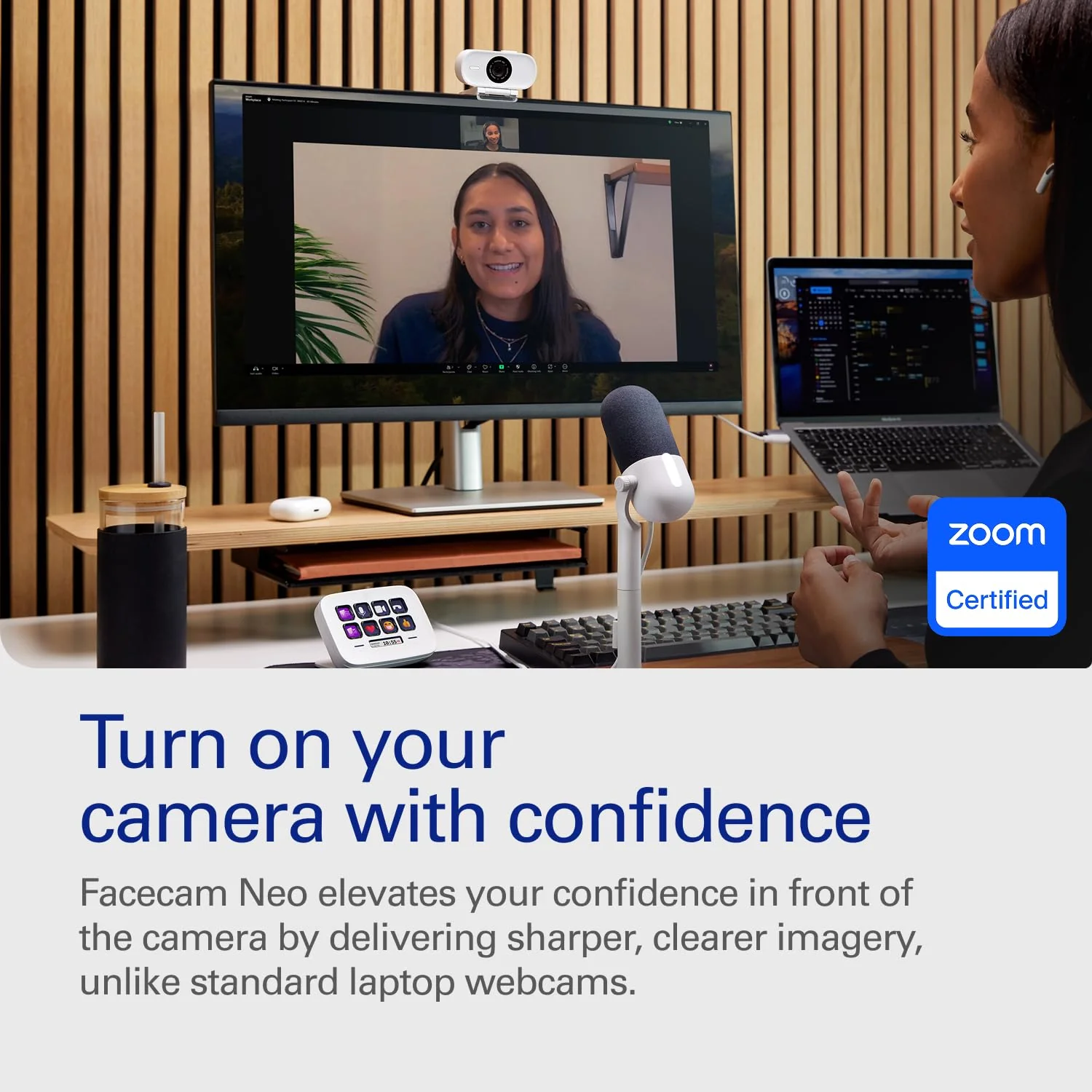Elgato Facecam Neo — Plug-’n-Play Webcam, 1080p60 Full HD, USB Connect on Laptop & Desktop – For Streaming, Teams/Zoom/Slack, TikTok/Instagram/FaceTime – PC and Mac Friendly. - Image 2