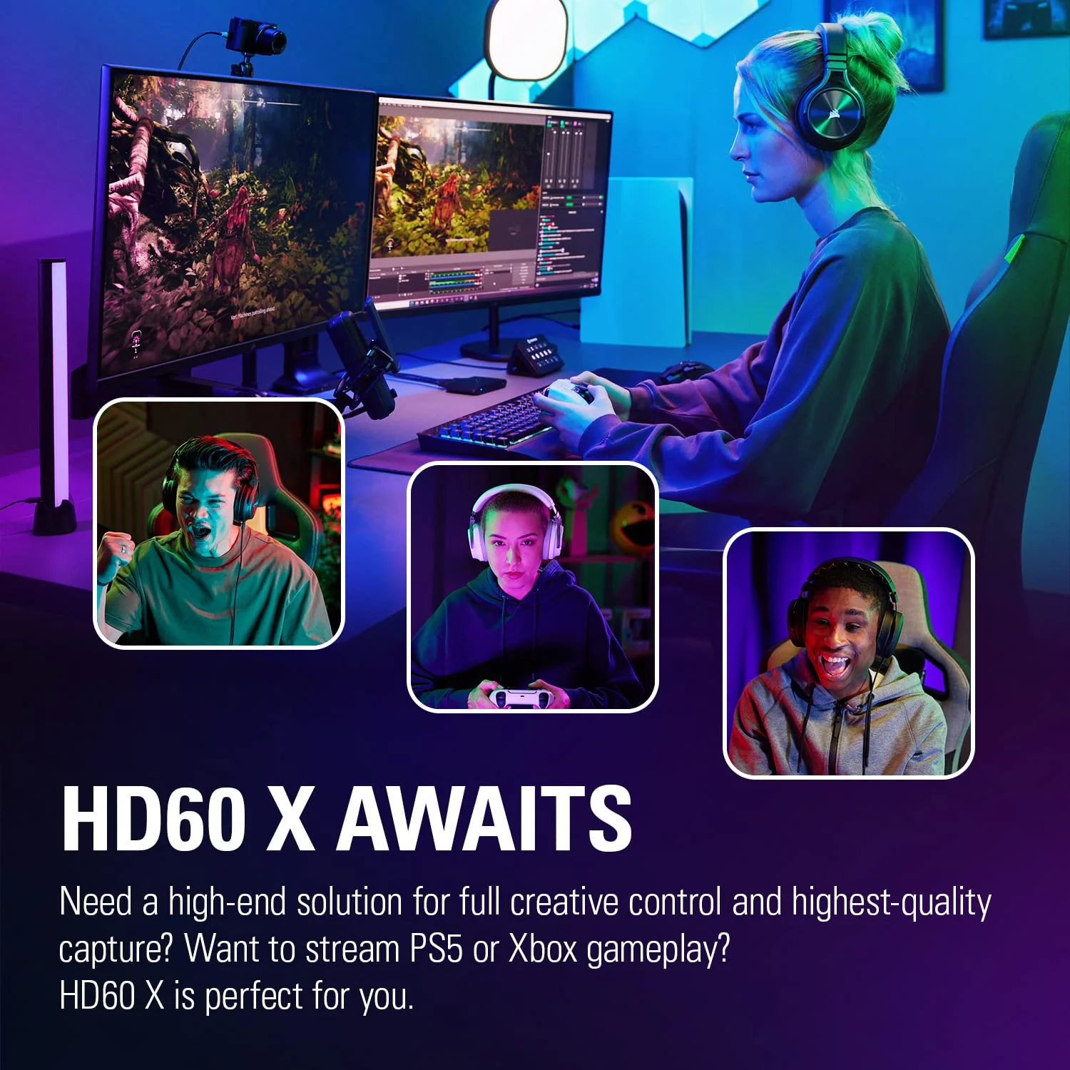 Elgato HD60 X - Stream and Record in 1080p60 HDR10 or 4K30 with Ultra-Low Latency on PS5, PS4/Pro, Xbox Series X/S, Xbox One X/S, in OBS and More, Works with PC and Mac - Image 3