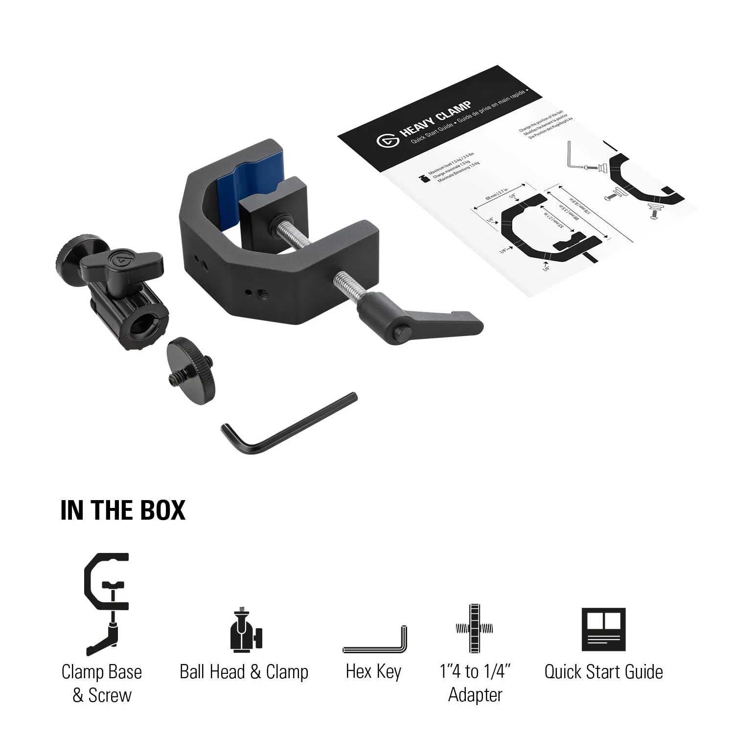 Elgato Heavy Clamp – Professional Mount with Ball Head and 4x 1/4 inch holes, Ultra Secure and Durable, Mount on Desks, Shelves, Poles, perfect for Cameras, Lights, Flash, and more - Image 6