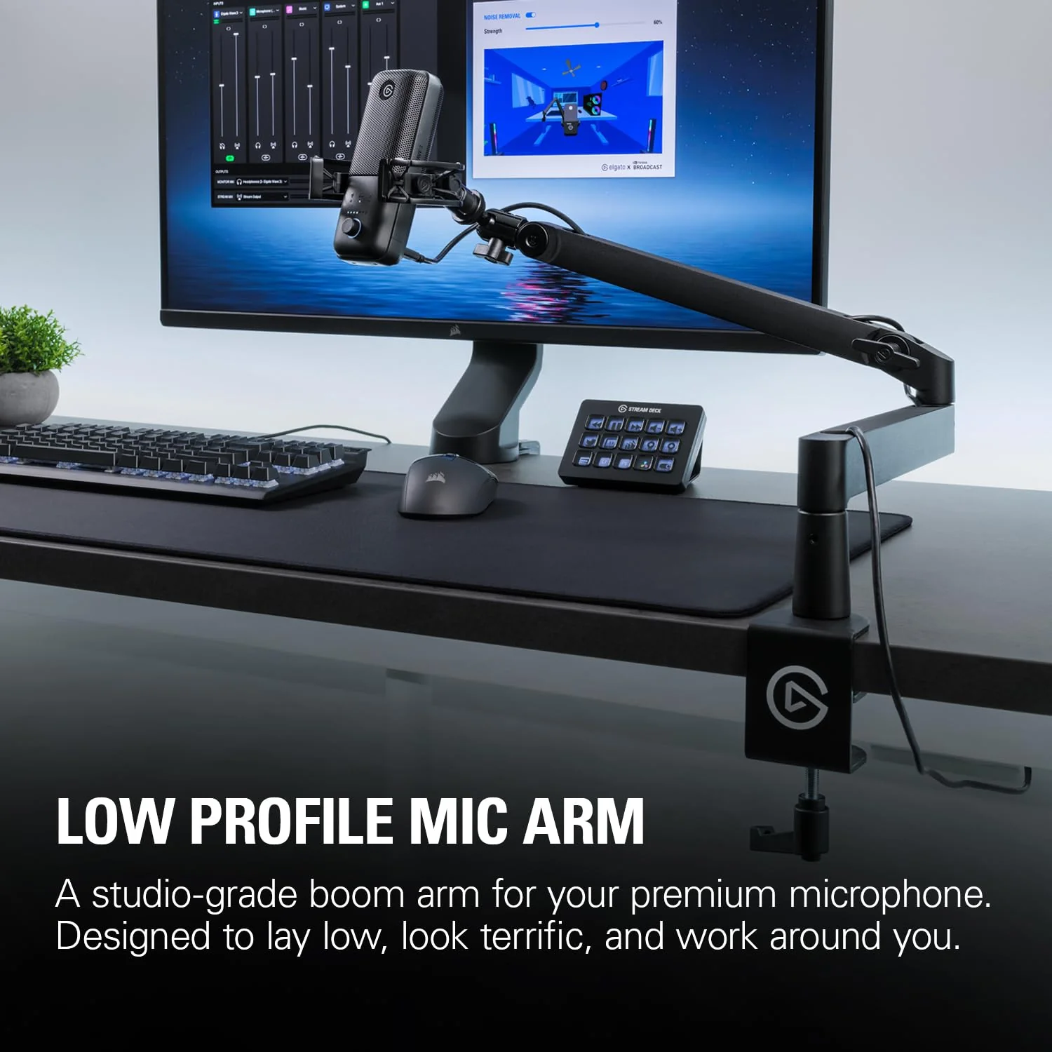 Elgato Wave Mic Arm LP - Premium Low Profile Microphone Arm with Cable Management Channels, Desk Clamp, Versatile Mounting and Fully Adjustable, perfect for Podcast, Streaming, Gaming, Home Office - Image 3