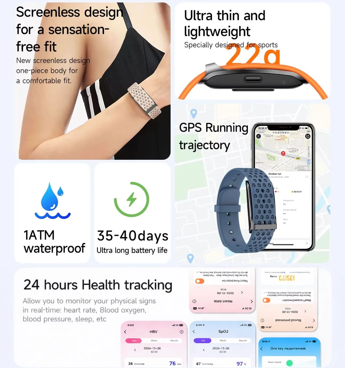 élixir LOOP Activity & Fitness Tracker with 30 Days Battery Life | 24/7 Activity Tracker | Advanced HRV | Blood Pressure | Sleep & Stress | 120+ Sports Modes | Improve Recovery & Wellness (BRAND NEW/SEALED) - Image 4