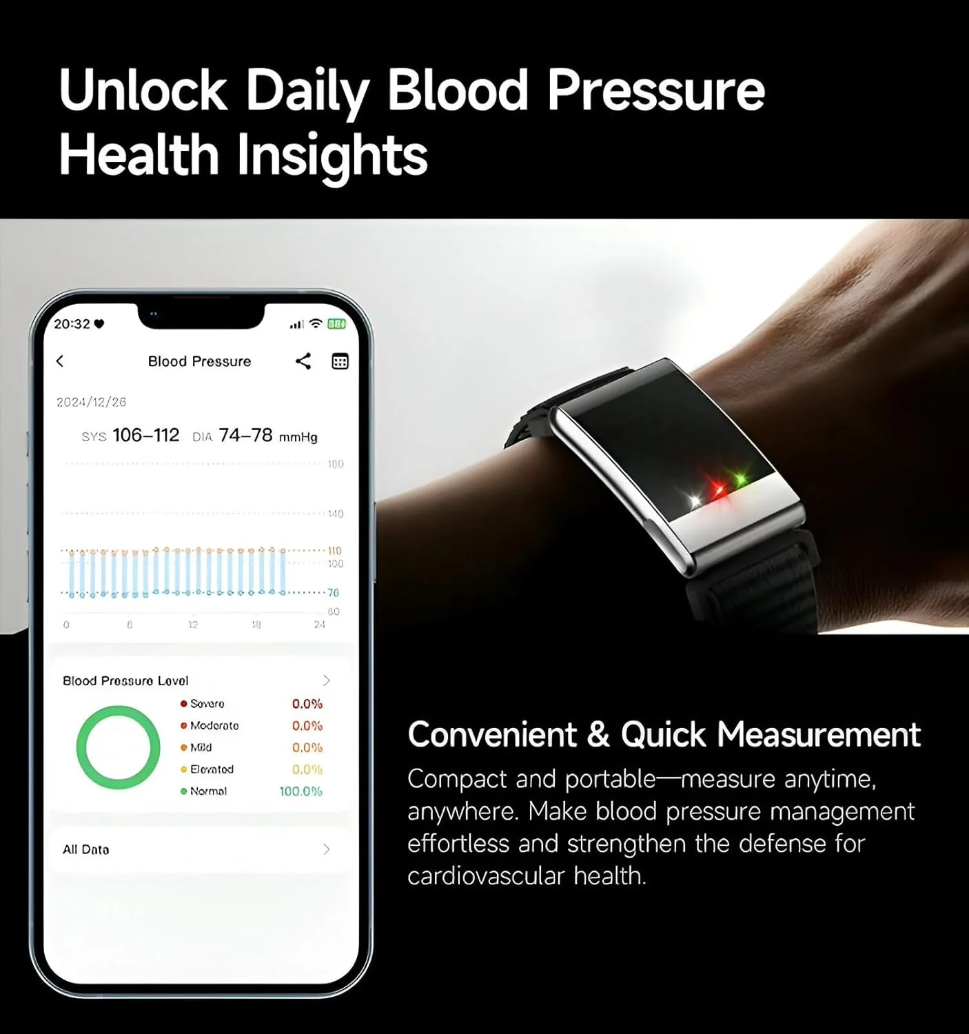 élixir SENSE Health & Fitness Tracker | Advanced 24/7 HRV, ECG, SpO₂, BP & Skin Temp Monitoring | Sleep, Stress & Activity Tracking | Body Composition Analysis | Recovery & Wellness Guidance (BRAND NEW/SEALED) - Image 6