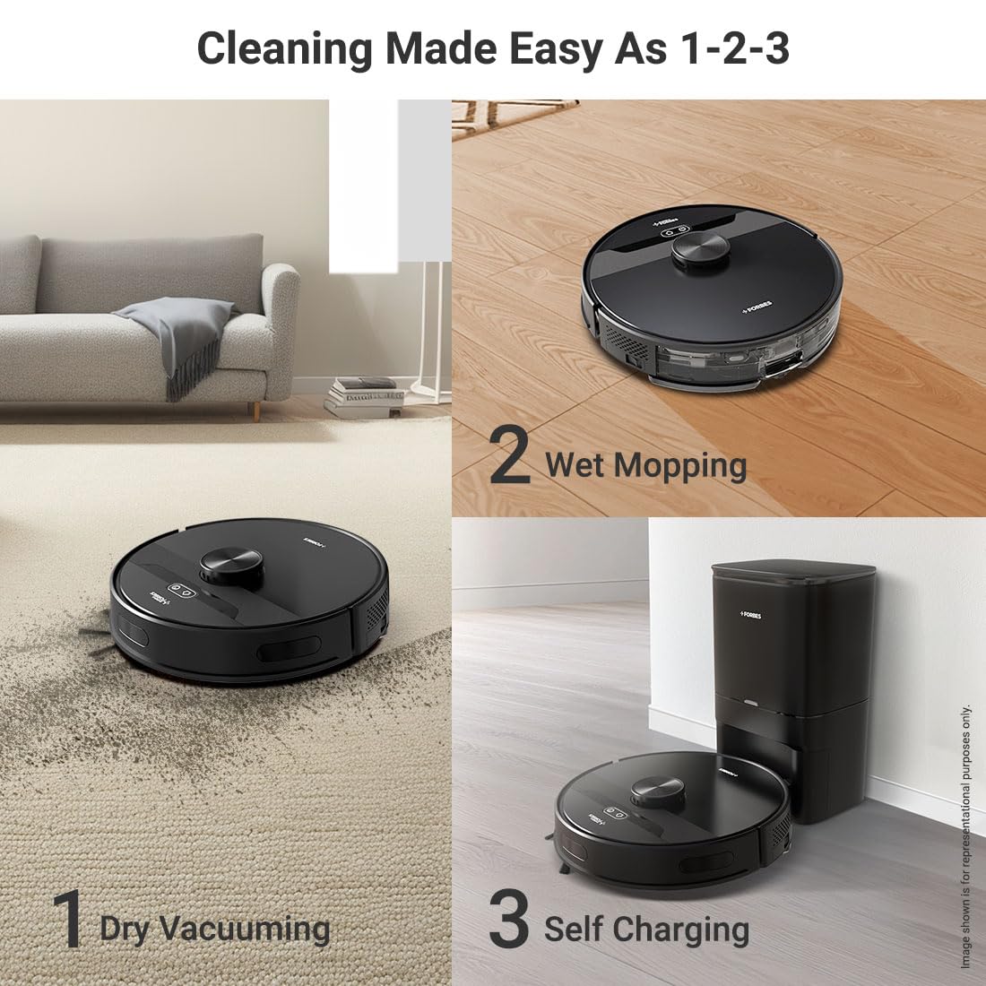 Eureka Forbes SmartClean, 5000Pa HyperSuction Robotic Vacuum Cleaner with Auto Bin (65 Days Hands-Free Cleaning) | LiDAR 3.0 & Home Mapping | Wet Mopping | 5-Hour Run Time | Smart App Control - Image 8