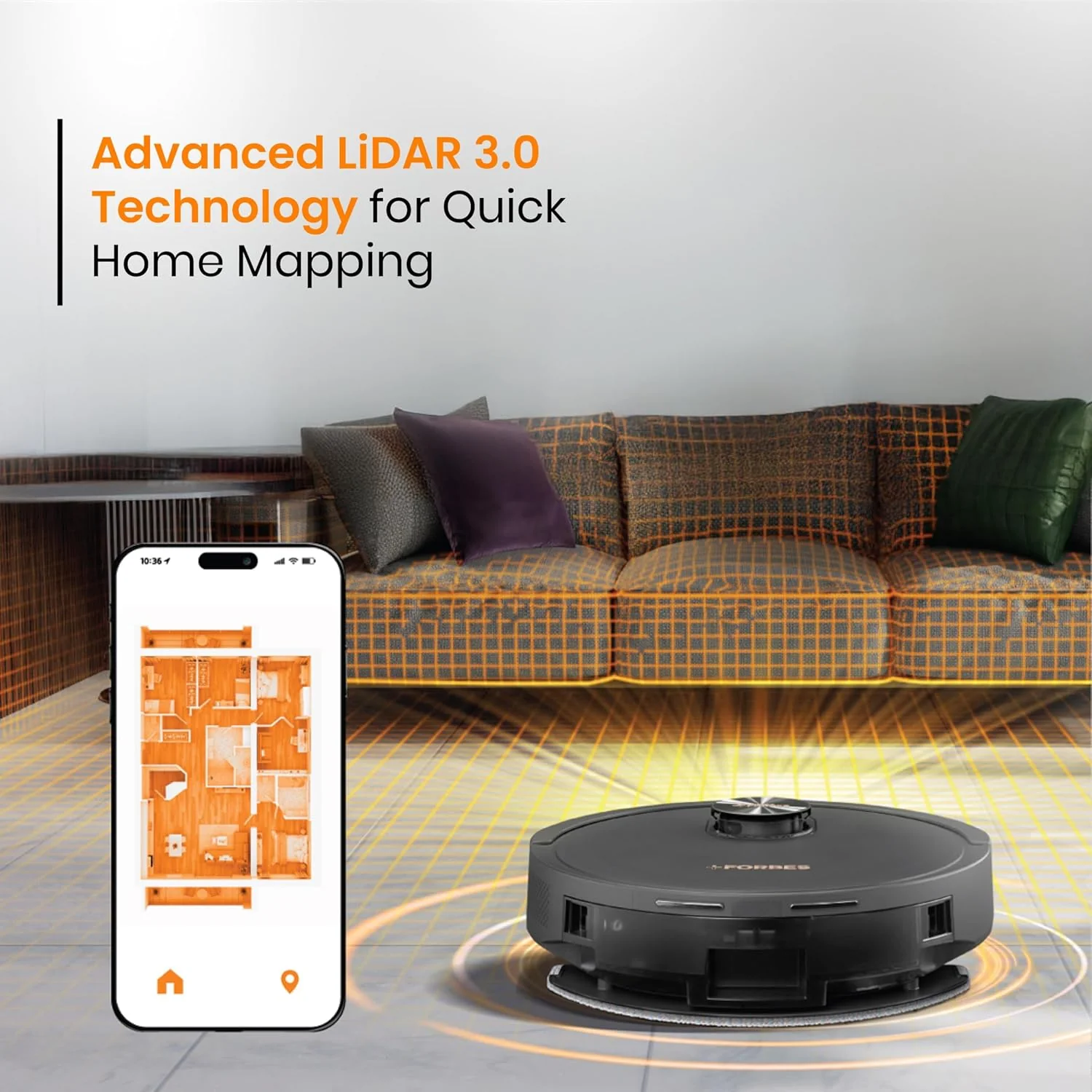 Eureka Forbes SmartClean Home Mapping Turbo, 7000Pa HyperSuction Robotic Vacuum Cleaner (Without Charging Base) - Image 5