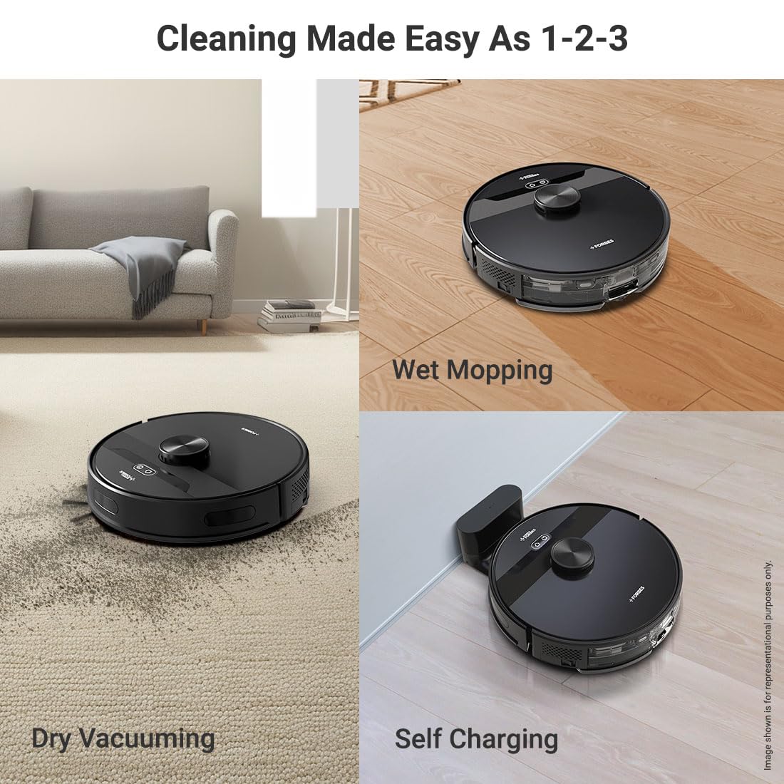 Eureka Forbes SmartClean Nuo, 5000Pa HyperSuction Robotic Vacuum Cleaner with LiDAR 3.0 Navigation & Home Mapping | Wet Mopping | 5-Hour Run Time | 5000mAh Battery | Smart App Control - Image 5
