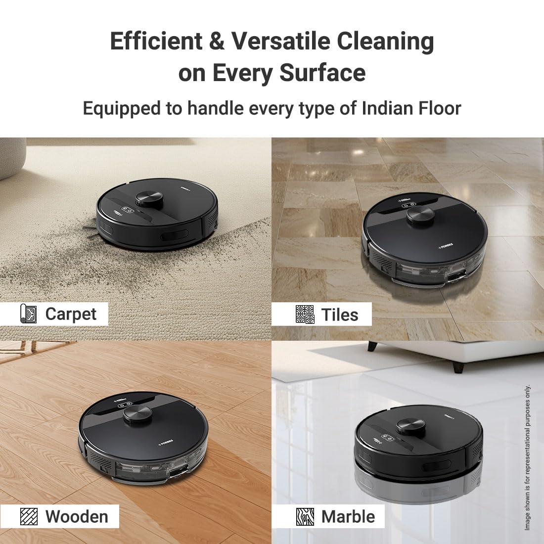 Eureka Forbes SmartClean Nuo, 5000Pa HyperSuction Robotic Vacuum Cleaner with LiDAR 3.0 Navigation & Home Mapping | Wet Mopping | 5-Hour Run Time | 5000mAh Battery | Smart App Control - Image 7