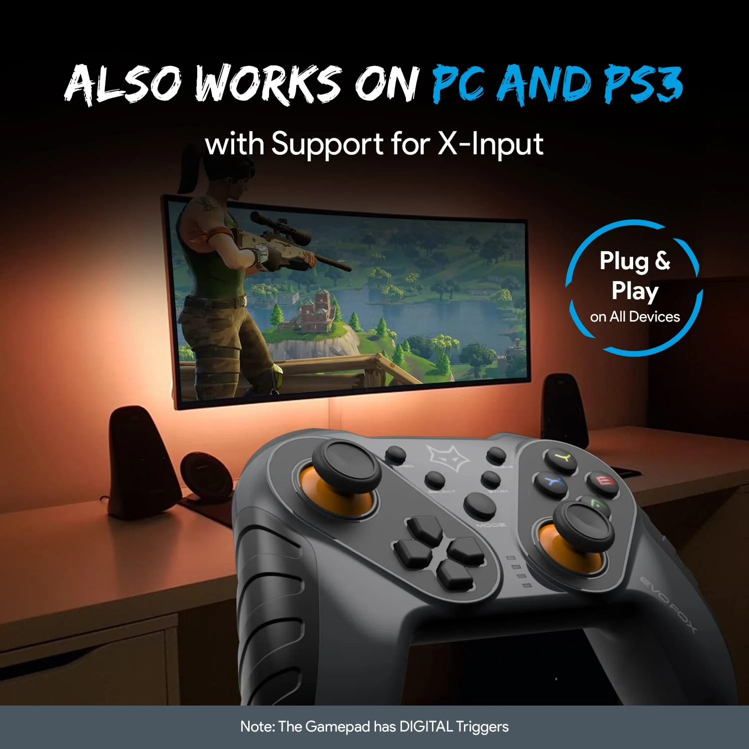EvoFox Elite Ops Wireless Gamepad for Google TV and Android TV | 8+ Hours of Play Time | Zero Lag Connectivity Upto 12 Feet ( Without Dongle) - Image 3