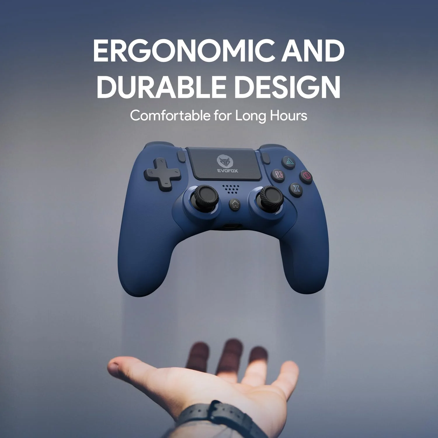 EvoFox Elite Play ps4 controller dualshock 4, iPad & iPhones | Bluetooth 5 | Dual Vibration | 6 Axis Gyro Sensor | 10 Hours of Game Play | Touch Panel | Built in Speaker | 3.5 mm Headset Port - Image 5