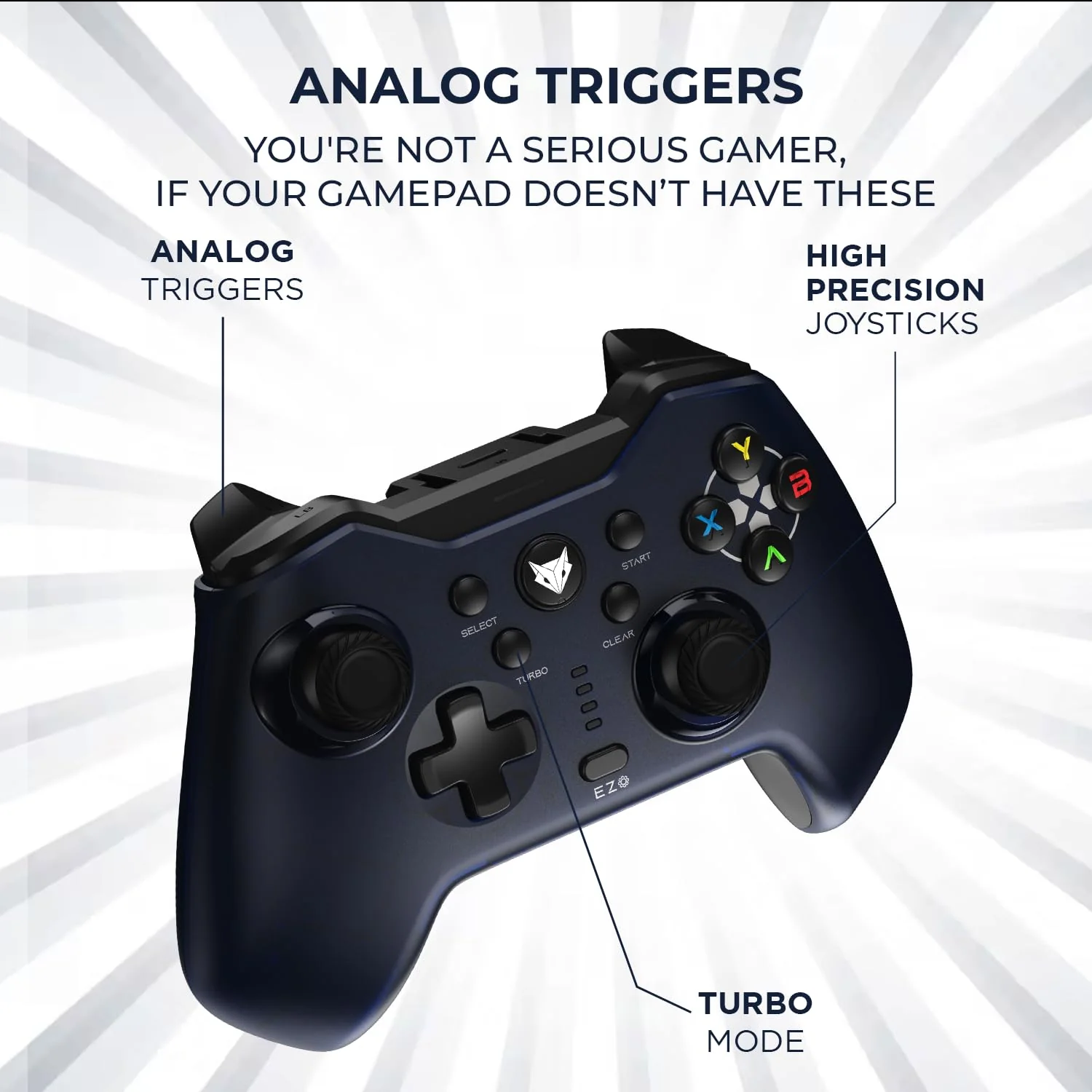 EvoFox Elite X Wireless Gaming Controller for PC with 2 Programmable Macro Back Buttons (Without Receiver) - Image 3