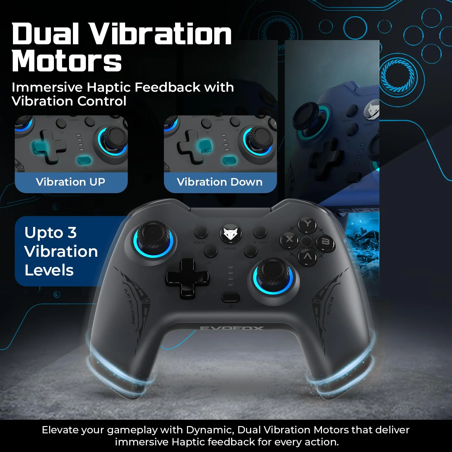 EvoFox Elite X2 Wireless Gaming Controller For PC with 1000Hz Polling Rate (Without Receiver) - Image 6