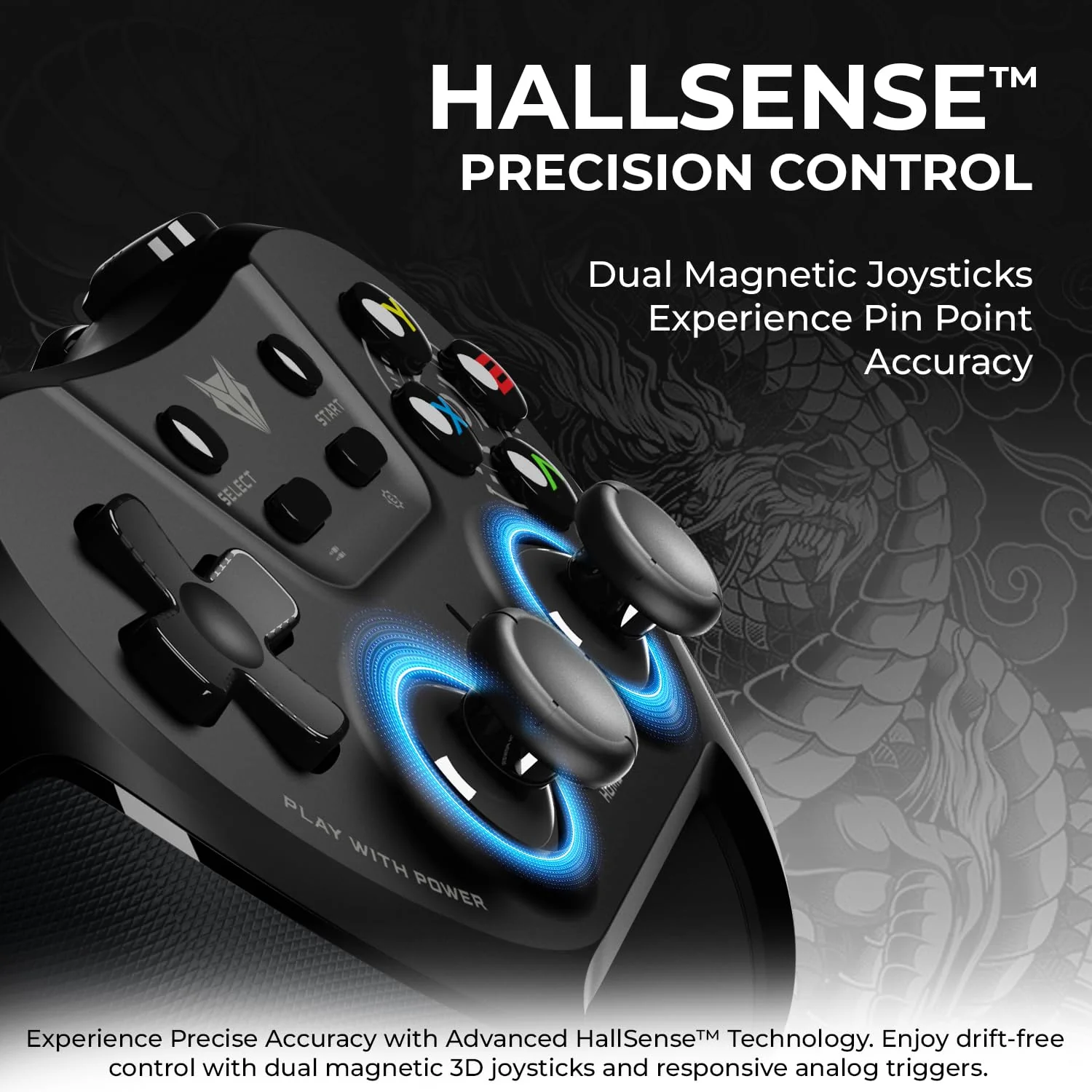 EvoFox One S Universal 3-Mode Wireless Gaming Controller, HallSenseโข Precision Joysticks, Bluetooth 5.0, 2.4GHz, Fast Type-C Charging for PC, Mobile, Android TV, PS4 & Console Gaming - Image 2