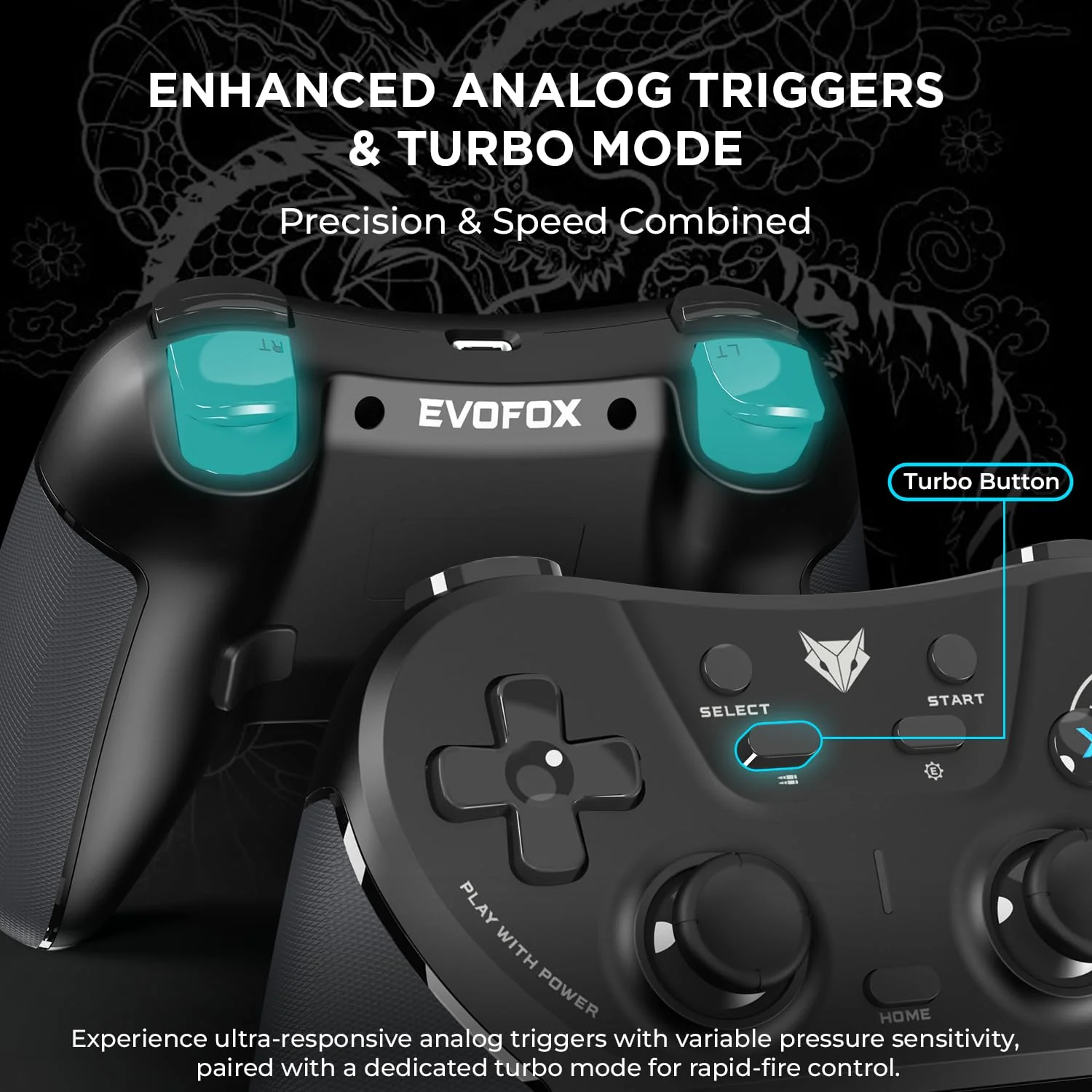 EvoFox One S Universal 3-Mode Wireless Gaming Controller, HallSenseโข Precision Joysticks, Bluetooth 5.0, 2.4GHz, Fast Type-C Charging for PC, Mobile, Android TV, PS4 & Console Gaming - Image 7