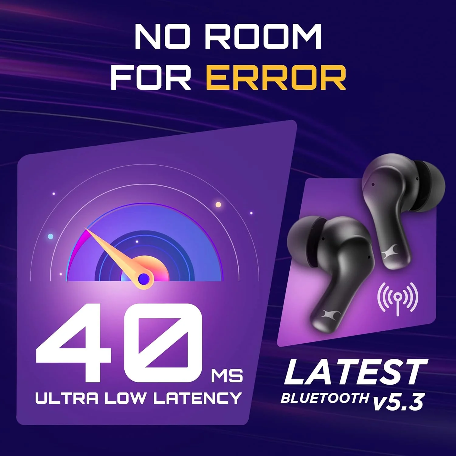 Fastrack Fpods FZ100 TWS in-Ear Earbuds with Mega 50 Hrs Playtime|Extra Deep Bass Driver|Quad Mic ENC for Clear Calls|Ultra Low 40ms Latency Gaming Mode|NitroFast Charge-200 Min in 10 Min-Black - Image 4