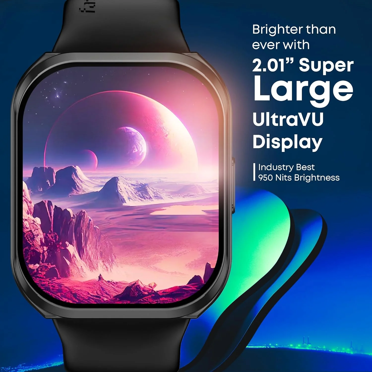 Fastrack New Limitless FS1+ Smart Watch|Biggest 2.01" UltraVU Display|Industry Best 950 Nits Brightness|SingleSync BT Calling|NitroFast Charging|110+ Sports Modes|200+ Watchfaces|Upto 7 Days Battery - Image 2