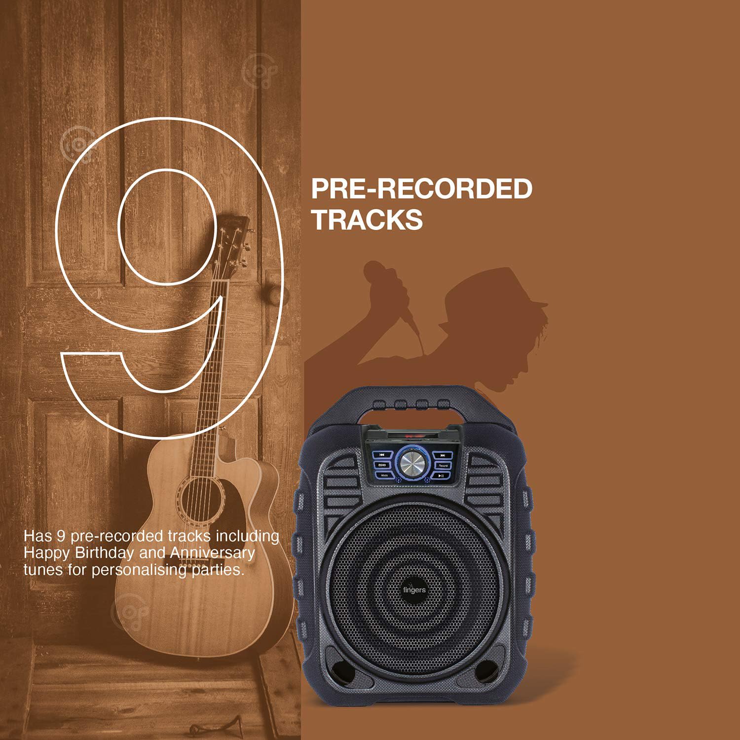 FINGERS Knockout Rugged 32 Watt Truly Wireless Bluetooth Portable Speaker (Black) - Image 7