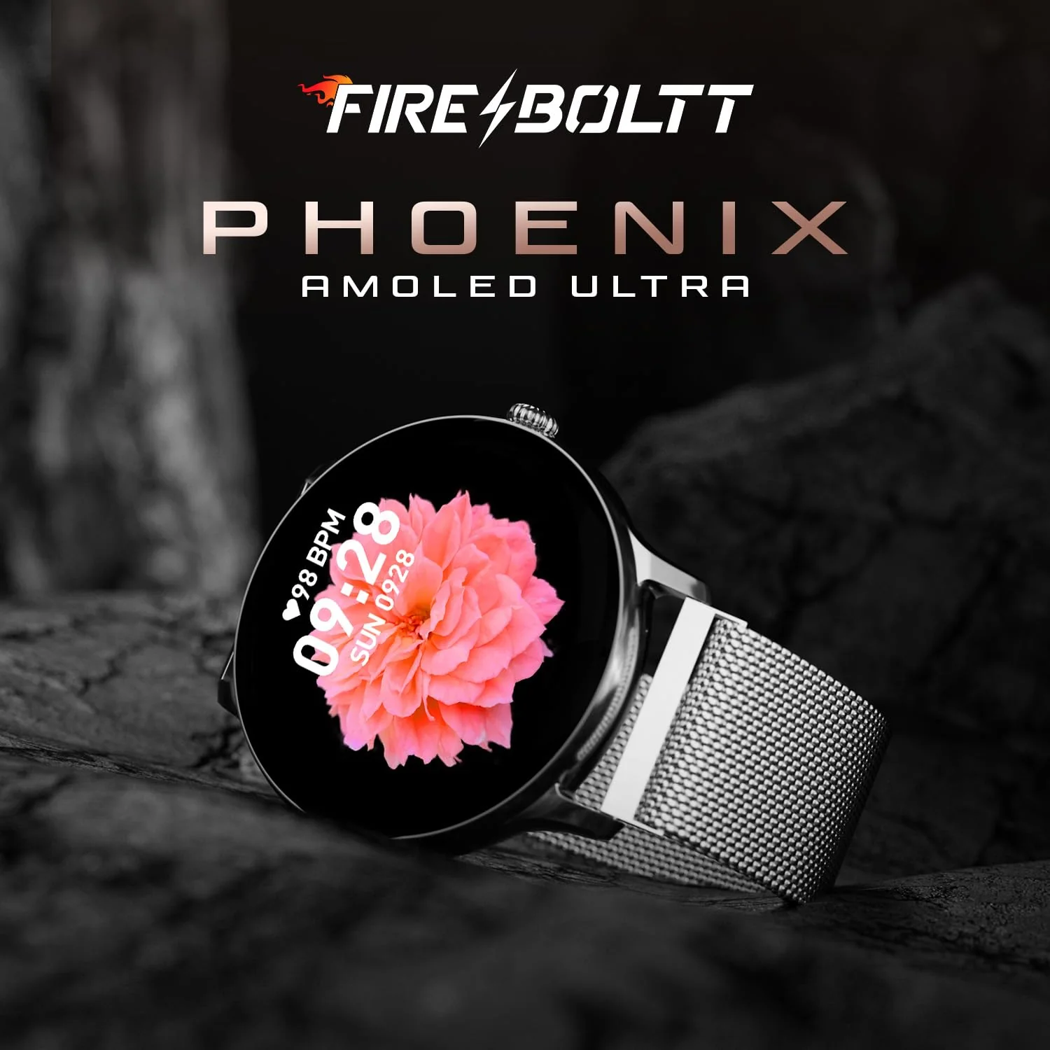Fire-Boltt Ace Luxury Phoenix AMOLED Stainless Steel Smart Watch 36.32mm (1.43 inch), 700 NITS Brightness, Stainless Steel Rotating Crown, Multipe Sports Modes & 360 Health - Image 2