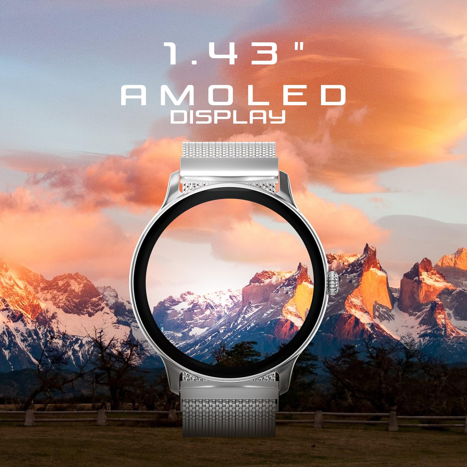 Fire-Boltt Ace Luxury Phoenix AMOLED Stainless Steel Smart Watch 36.32mm (1.43 inch), 700 NITS Brightness, Stainless Steel Rotating Crown, Multipe Sports Modes & 360 Health - Image 3