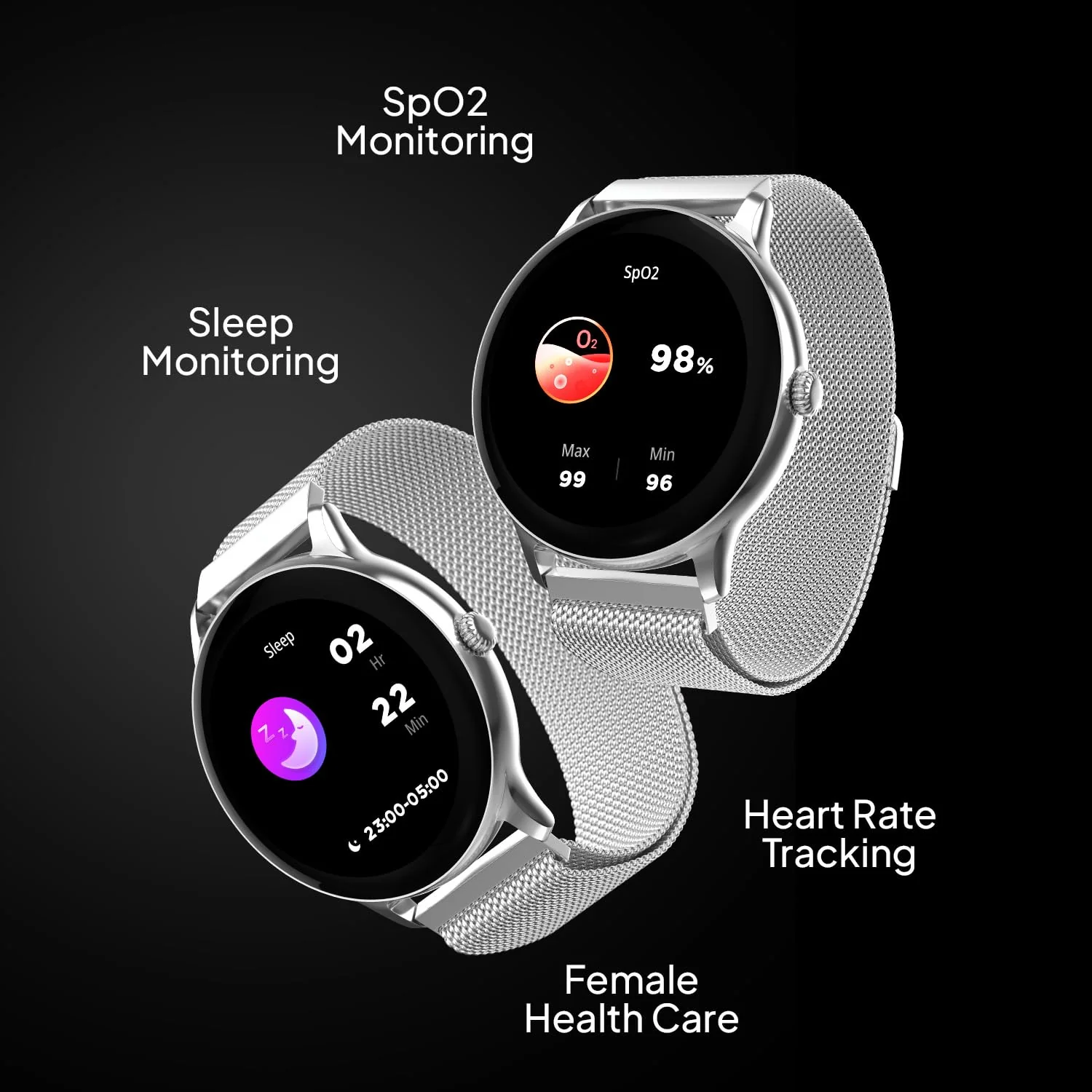 Fire-Boltt Ace Luxury Phoenix AMOLED Stainless Steel Smart Watch 36.32mm (1.43 inch), 700 NITS Brightness, Stainless Steel Rotating Crown, Multipe Sports Modes & 360 Health - Image 8