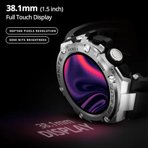 Fire-Boltt Assault Rugged Smartwatch – 1.5" HD Display, Bluetooth Calling, 600mAh Battery, Compass, Heart Rate & SpO2 Monitoring, 7-10 Days Battery Life, Heavy Metal Sports Design - Image 4