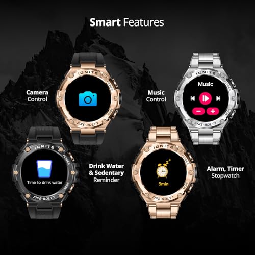 Fire-Boltt Assault Rugged Smartwatch – 1.5" HD Display, Bluetooth Calling, 600mAh Battery, Compass, Heart Rate & SpO2 Monitoring, 7-10 Days Battery Life, Heavy Metal Sports Design - Image 9