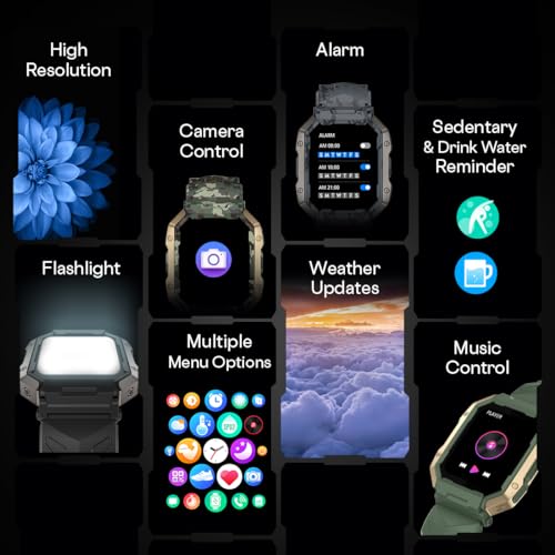 Fire-Boltt Cobra Smart Watch 1.78" Always-On AMOLED Display, Army Grade Strong Build, Bluetooth Calling with 123 Sports Modes, 60 Hz Refresh Rate, IP68 Rating - Image 14
