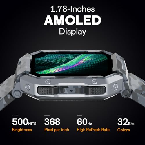 Fire-Boltt Cobra Smart Watch 1.78" Always-On AMOLED Display, Army Grade Strong Build, Bluetooth Calling with 123 Sports Modes, 60 Hz Refresh Rate, IP68 Rating - Image 3