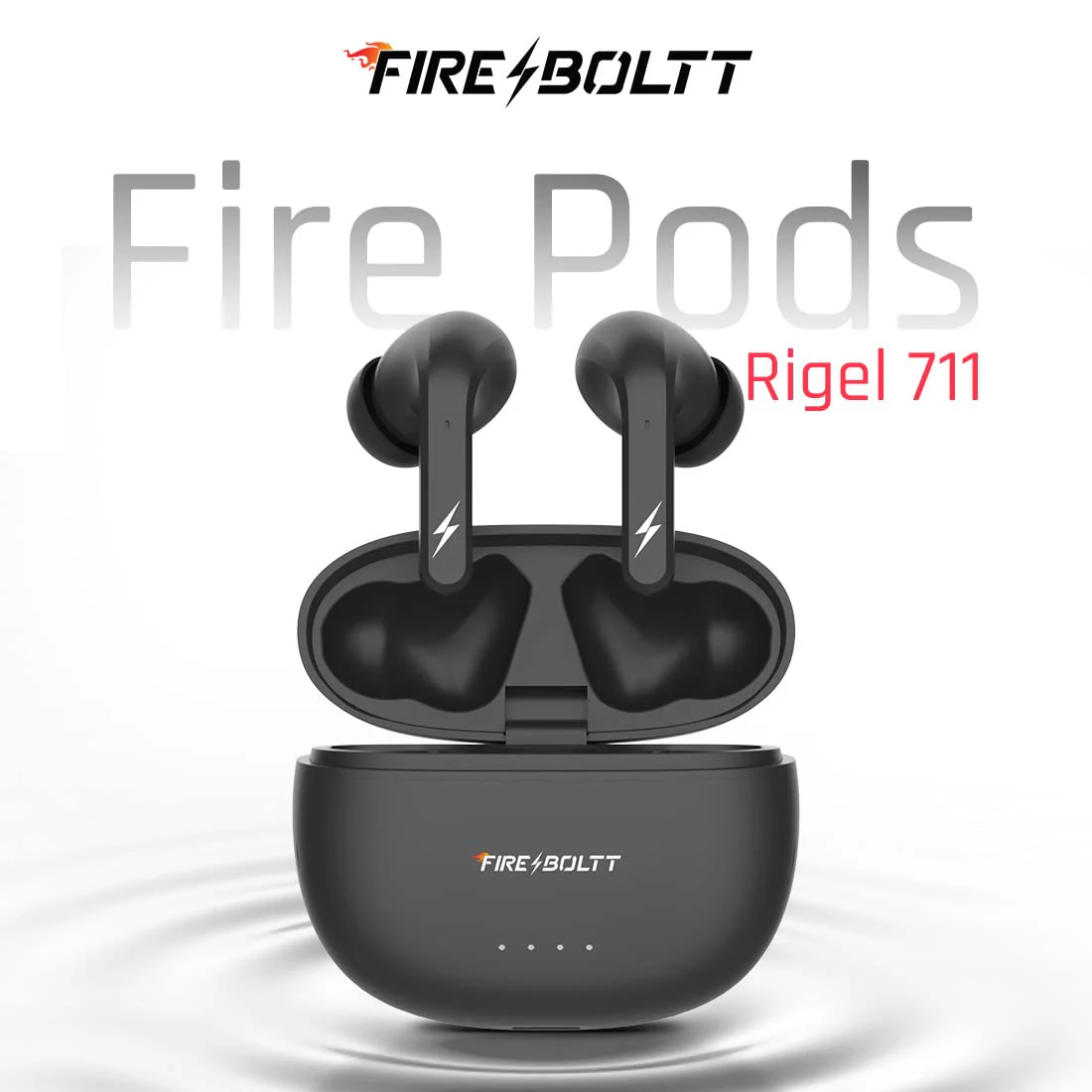 Fire-Boltt Fire Pods In Ear Earbuds Rigel With Appealing RGB Lights, Bluetooth 5.3, Mammoth 13Mm Drivers, Dual Mic ENC, 30Db ANC And Gaming Mode (Black) - Image 2