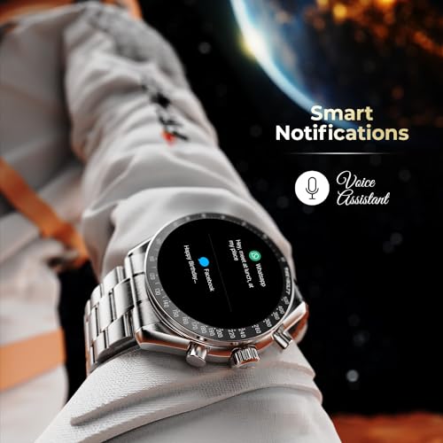 Fire-Boltt Moonwatch 36.3mm (1.43 inch) AMOLED Display, Wireless Charging, Metallic Frame, Stainless Steel Luxury Straps, Complete Health Suite, Bluetooth Calling, Sports Modes (Gold) - Image 8