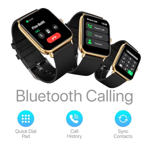 Fire-Boltt Ninja Call Pro Bluetooth Calling Smart Watch,1.69” HD Display,AI Outfit Watch Face, 2 Looks in 1 Watch, Extra Straps at ₹99, 120+ Sports Modes, Smartwatch for Men & Women (Gold Black) - Image 3