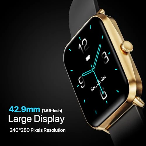 Fire-Boltt Ninja Call Pro Bluetooth Calling Smart Watch,1.69” HD Display,AI Outfit Watch Face, 2 Looks in 1 Watch, Extra Straps at ₹99, 120+ Sports Modes, Smartwatch for Men & Women (Gold Black) - Image 4