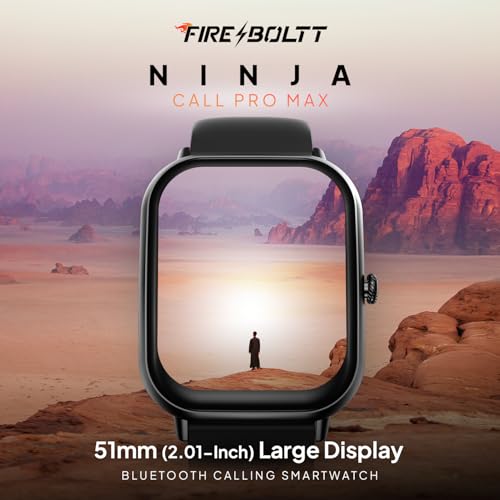 Fire-Boltt Ninja Call Pro Max Bluetooth Calling Smart Watch, 2.01" HD Display, 120+ Sports Modes, Health Suite, AI Voice Assistance, SpO2 & Heart Rate Monitor Smartwatch for Men & Women - Image 2
