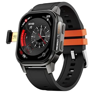 Fire-Boltt Snapp Smart Watch, Selfie Camera, 4G Nano-SIM Slot, 54.1mm AMOLED Display, Play Store- Unlimited apps, 1000mAh Battery, 2GB