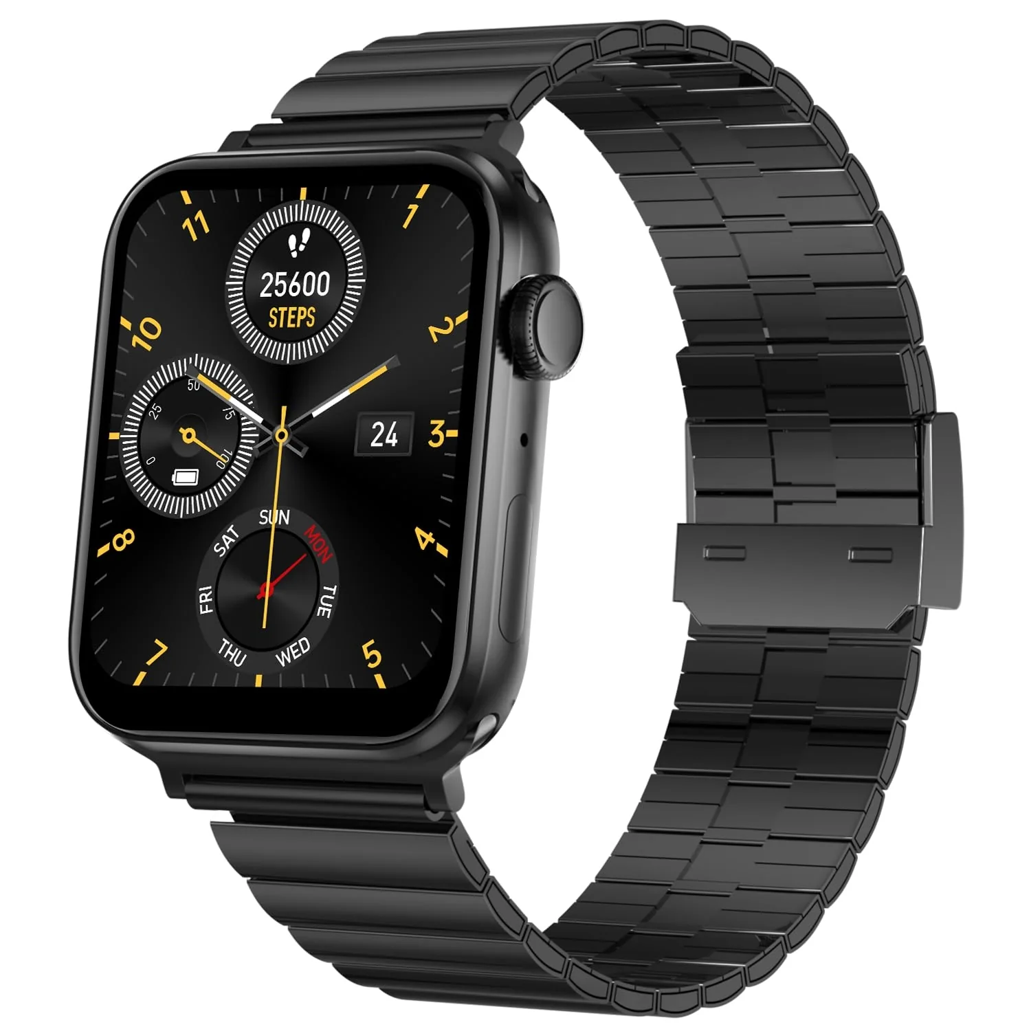 Fire-Boltt Visionary Ultra 1.78" AMOLED, Stainless Steel Luxury Smart Watch with Extra Silicone Strap for Casual Look, Bluetooth Calling with Rotating Crown, 100+ Sports Mode, TWS Connection